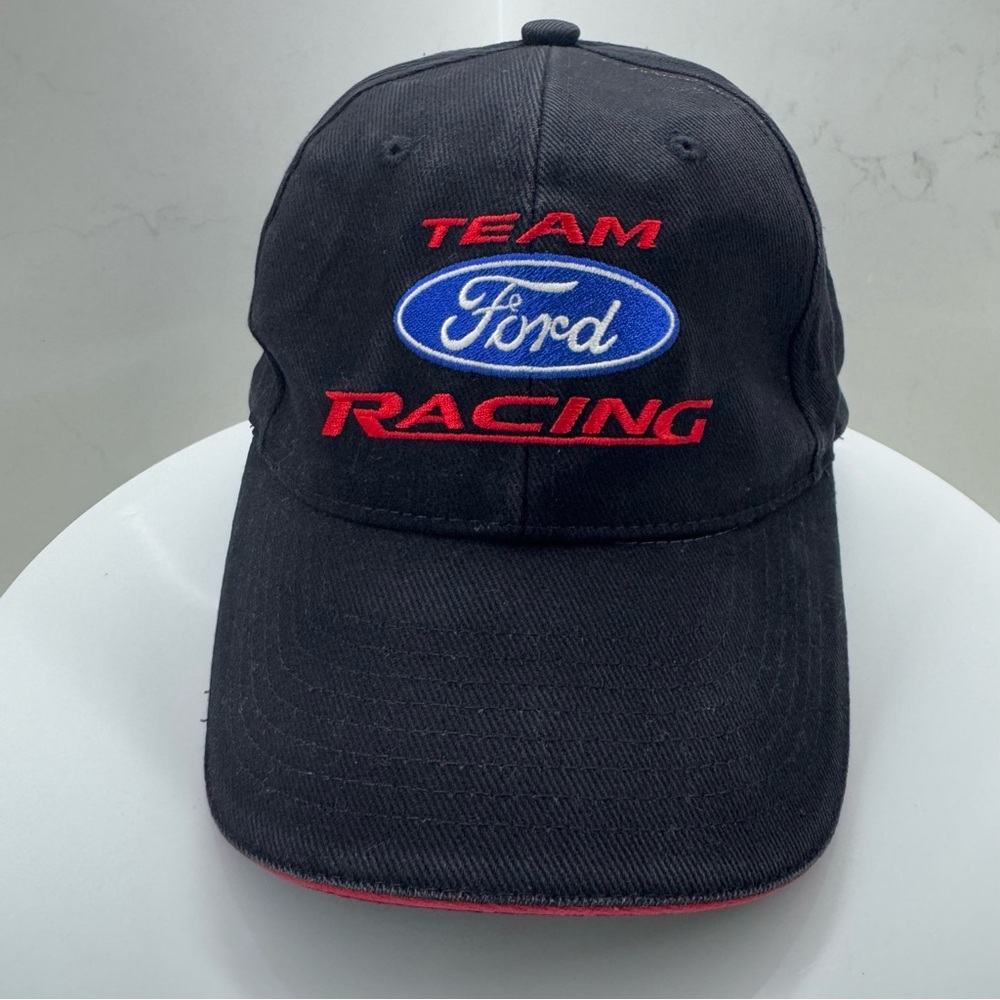 Team Ford Racing Charter Member Strapback Black Hat Cap Embroidered Ford Motors